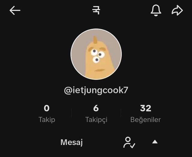 Jungkook's first user on Tiktok, but he ended up changing it.