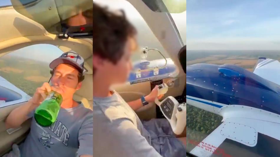 Video: he let his son fly a plane while he drank beer and they both died

