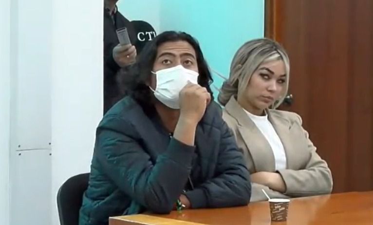 Nicolás Petro and Daysuris Vásquez face the hearing in which it will be determined if they will be covered by an insurance measure in a prison establishment.  Photo: Public Prosecutor's Office Hearing