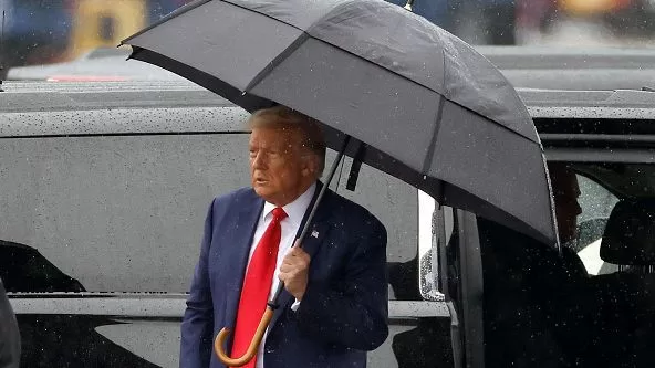 Donald Trump a su llegada a Florida