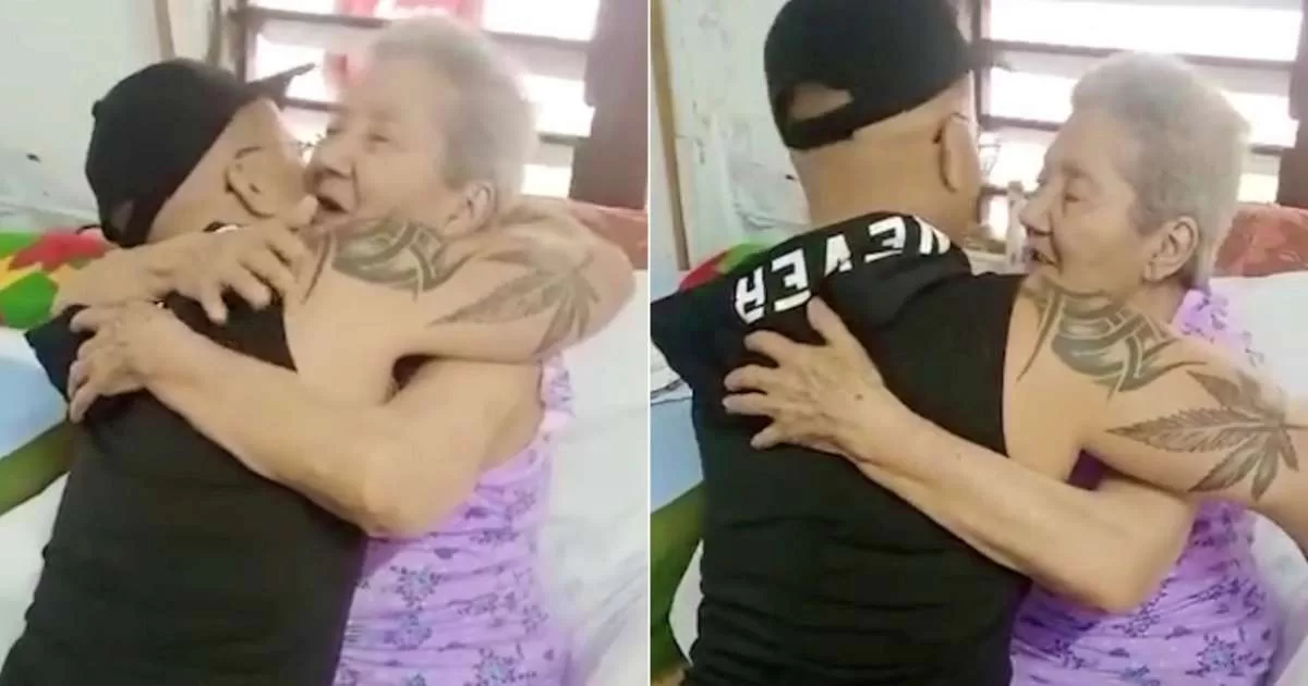 Emotional reunion between a blind grandmother and her great-grandson imprisoned for 9/11
