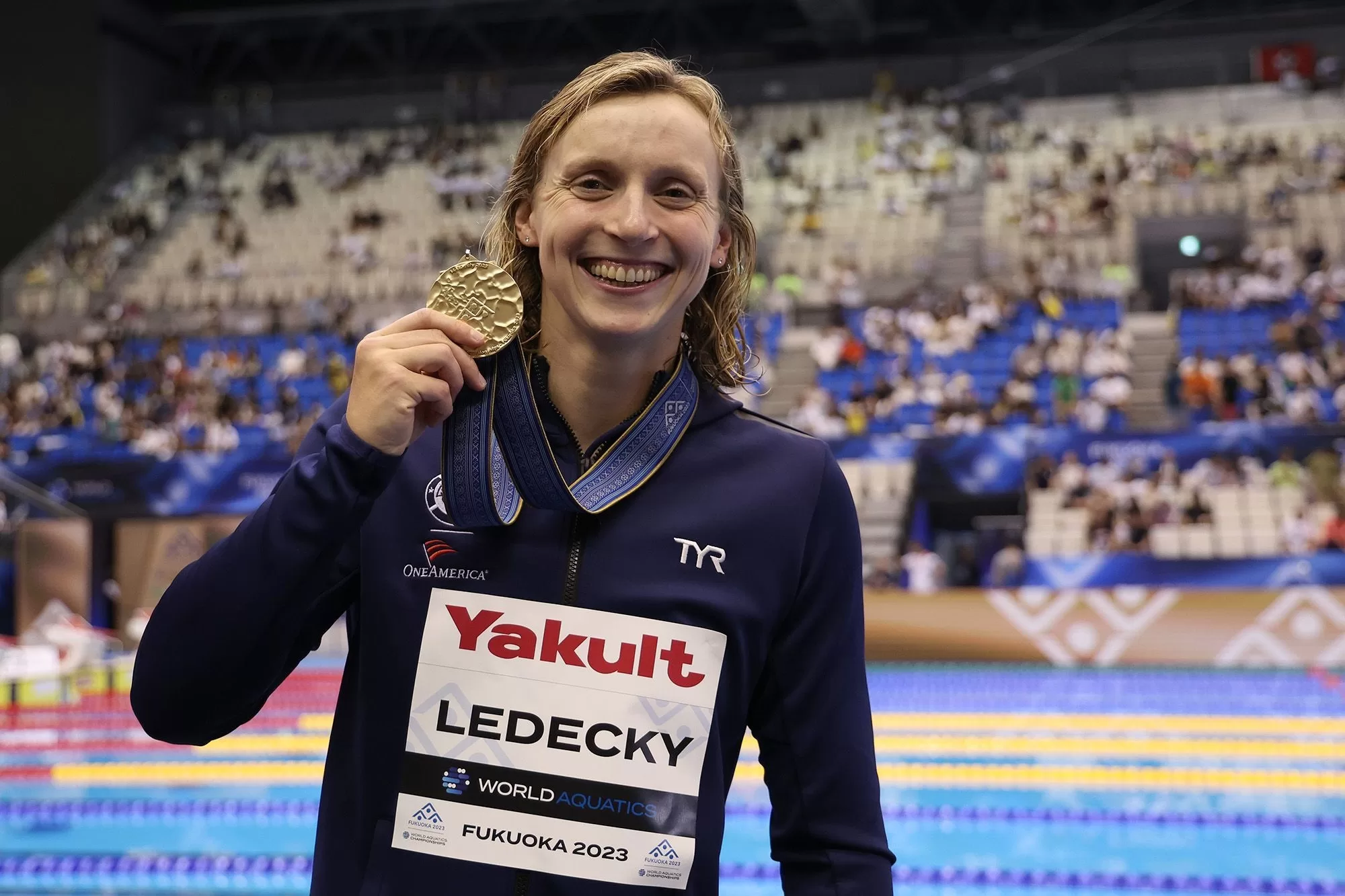 Swimmer Katie Ledecky says the thrill of winning a gold medal for Team USA never gets old
