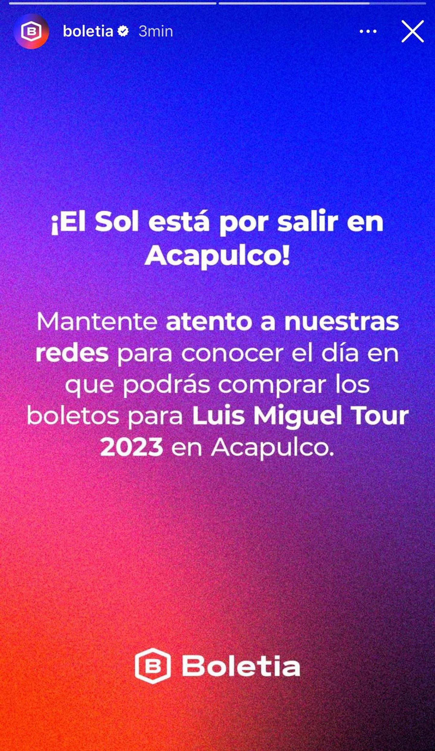 Tickets for Luis Miguel in Acapulco will be available very soon.  |  Boletia (@boletia).