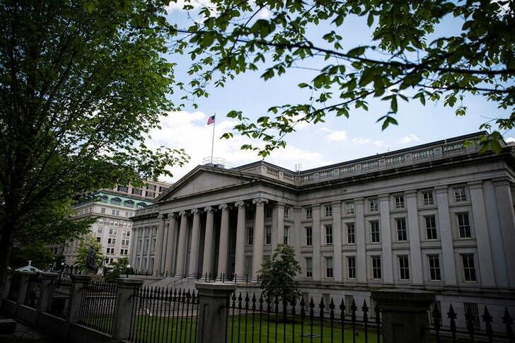 The Treasury Department, in Washington, USA.  April 25, 2021. REUTERS/Al Drago/File