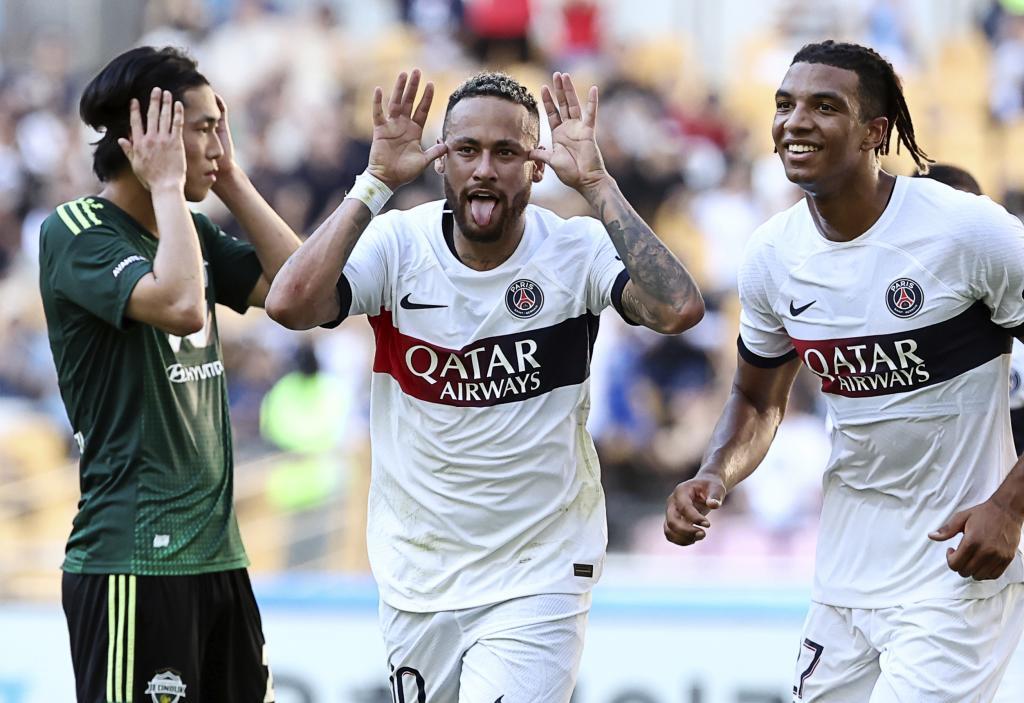 Neymar Jr. celebrating a goal