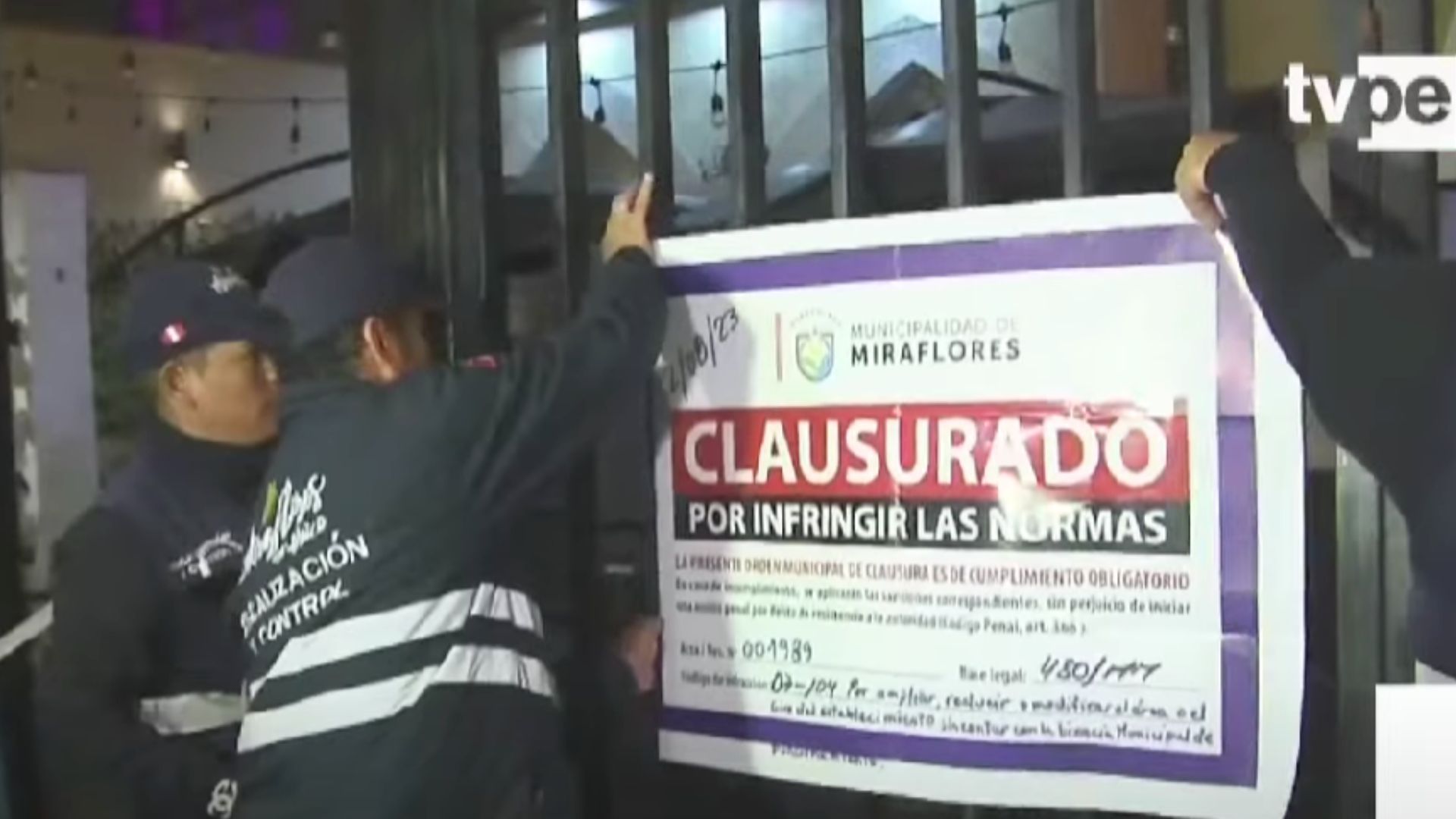 Restaurants closed in Miraflores (TV Peru)