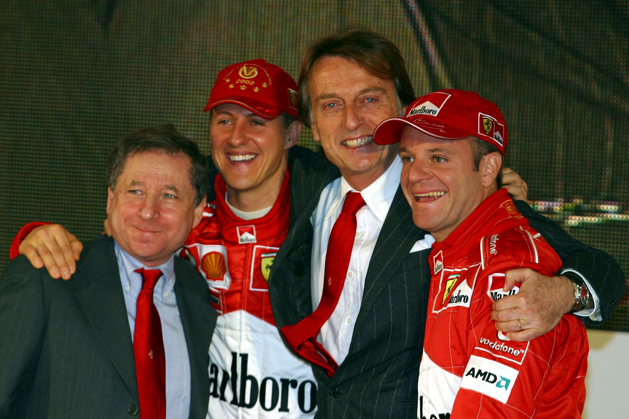 Jean Todt, Michael Schumacher, Luca di Montezemolo and Rubens Barrichello