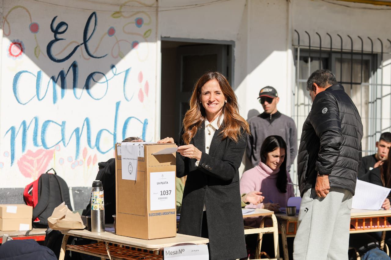 Victoria Tolosa Paz cast her vote at a school in Gorina, in the province of Buenos Aires (Courtesy Tolosa Paz Press)