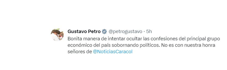 Defense of President Petro on accusations of the alleged support of a drug trafficker for his presidential campaign in Yopal (Casanare).  (Screenshot)