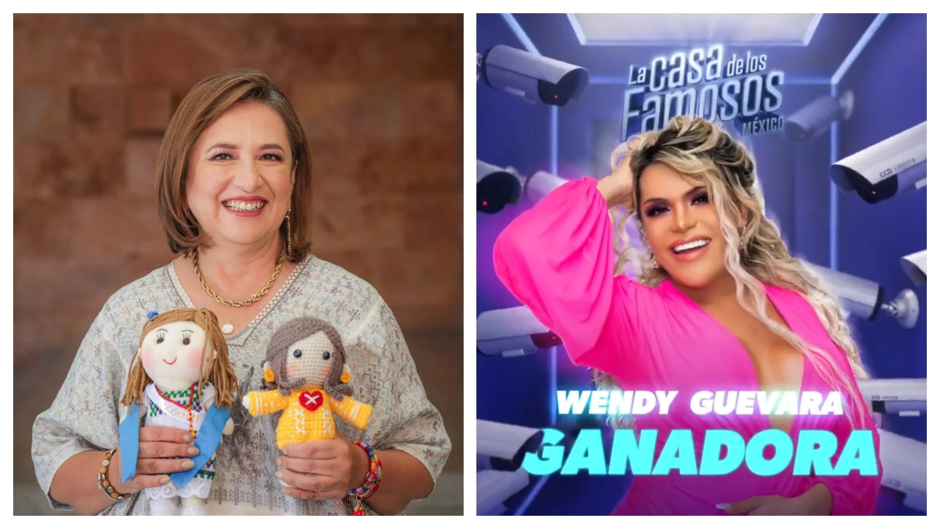 Xóchitl Gálvez congratulates Wendy Guevara for winning La Casa de Los Famosos México (@LaCasaFamososMx / @XochitlGalvez)