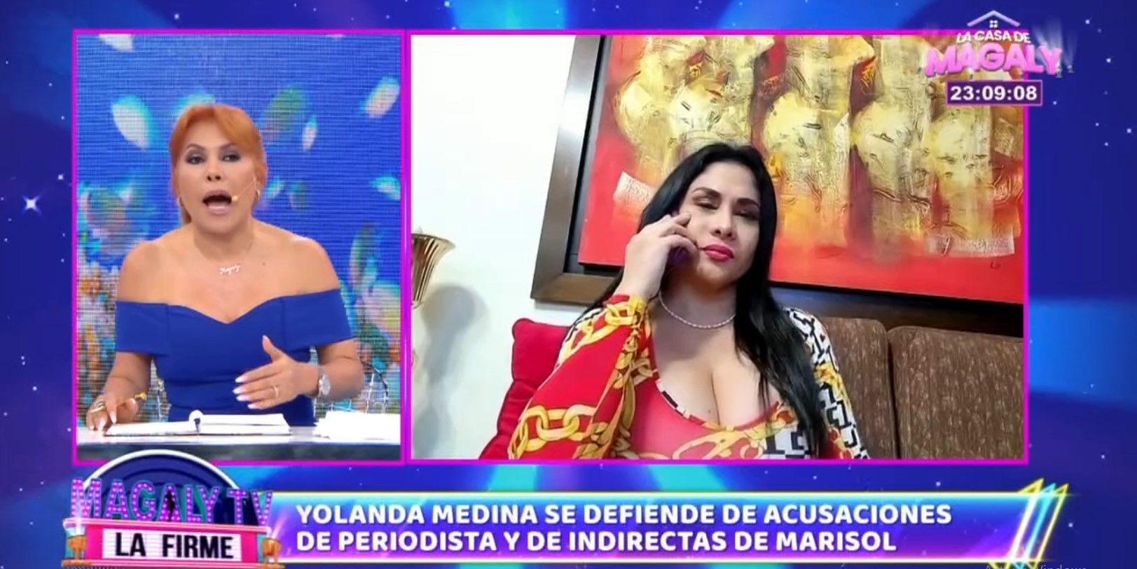 Yolanda Medina defends herself against journalist accusations.  (Source: Magaly TV La Firme)