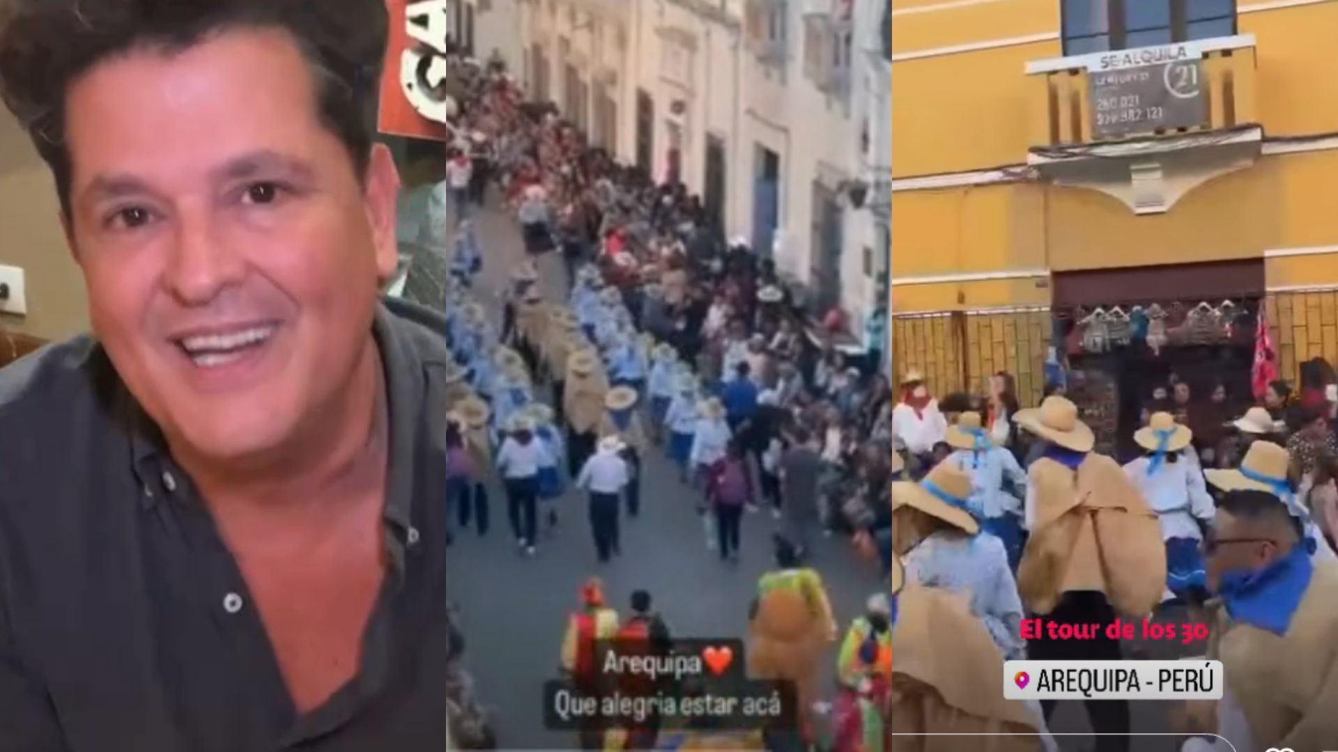 Carlos Vives excited about what is happening in Arequipa on the occasion of his anniversary.  IG Carlos Vives