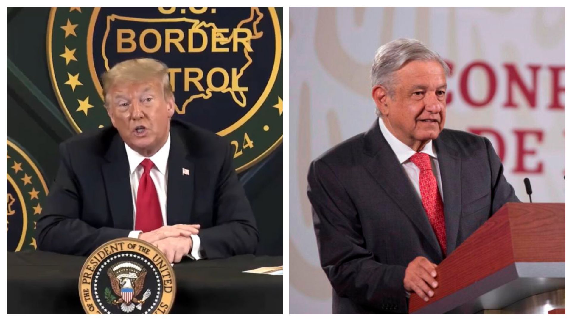 Donald Trump and Lopez Obrador.  (Special)