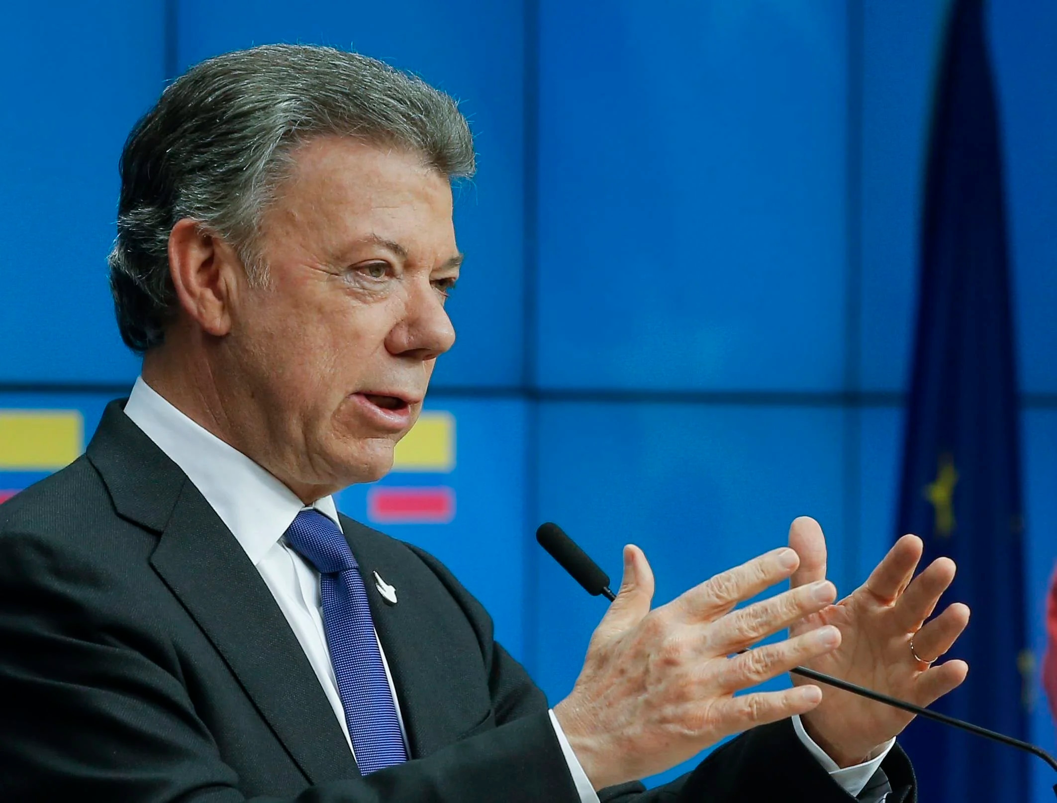 In the image a record of the former president of Colombia and Nobel Peace Prize winner, Juan Manuel Santos.  EFE/File
