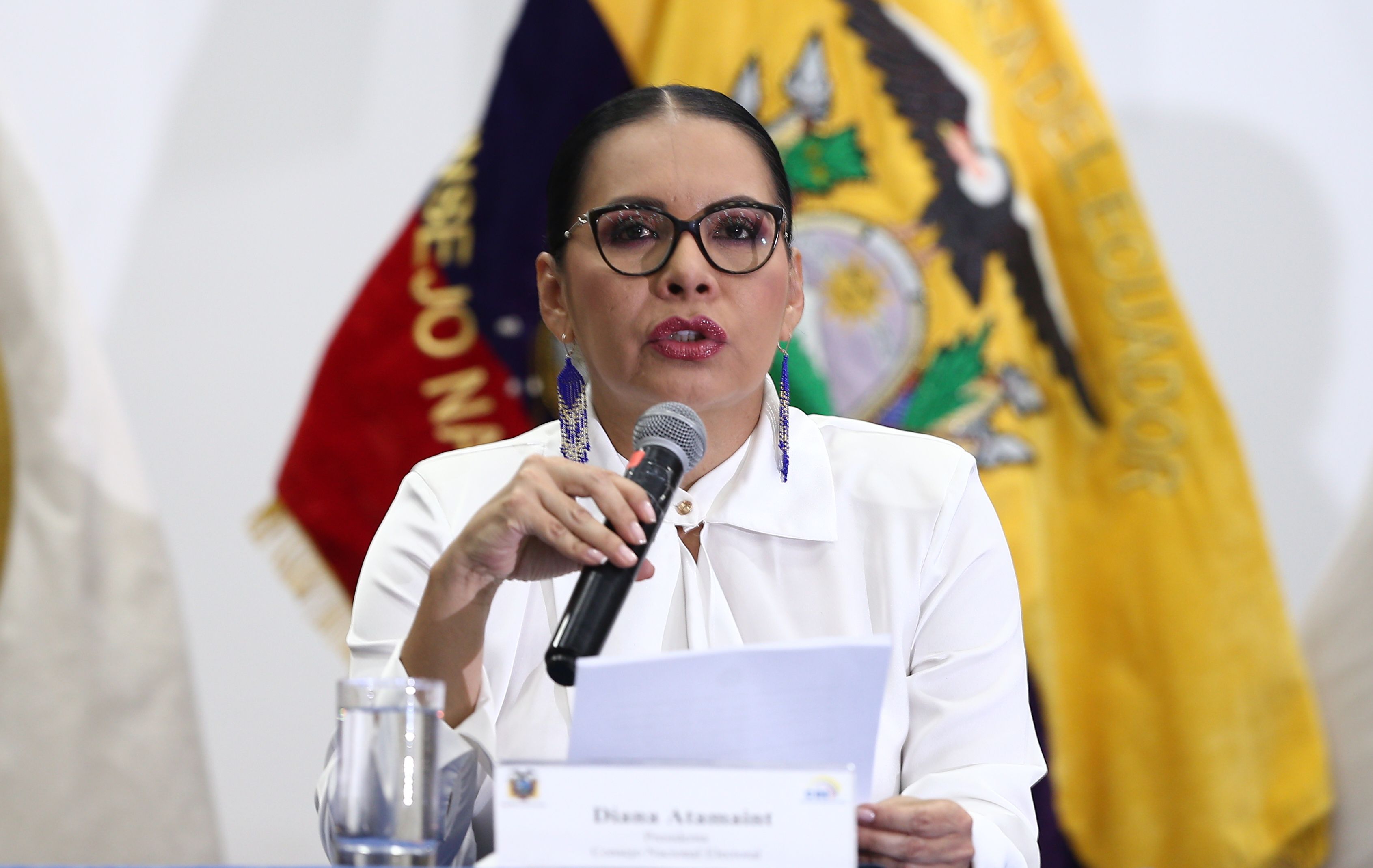 The president of the National Electoral Council (CNE) of Ecuador, Diana Atamaint, in a file photograph.  EFE/Jose Jacome
