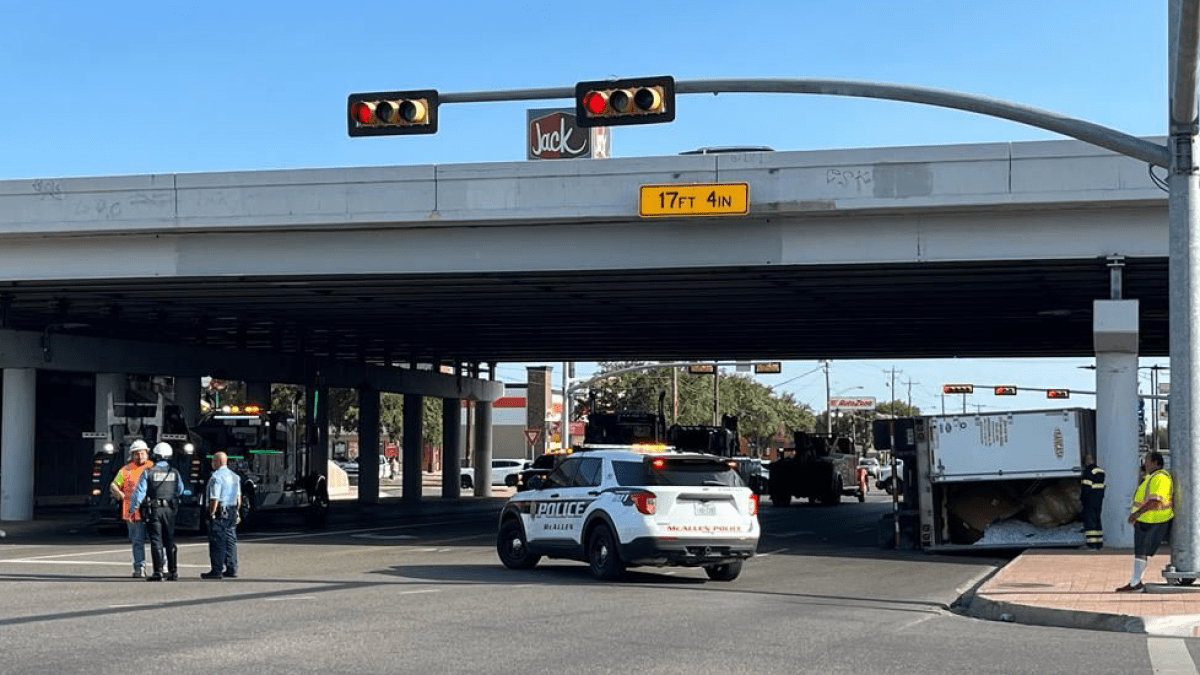  18-wheeler rolls over in McAllen;  request to avoid the area
