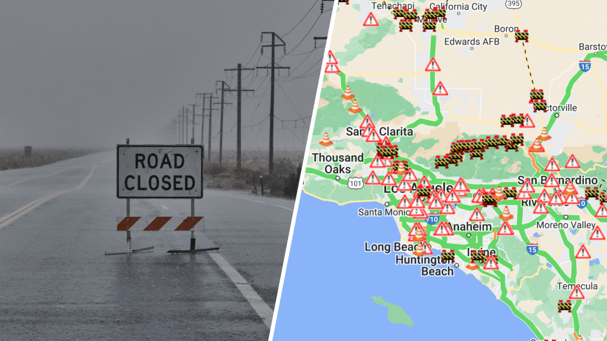 Closure of roads and streets after the passage of Tropical Storm Hilary in southern California
