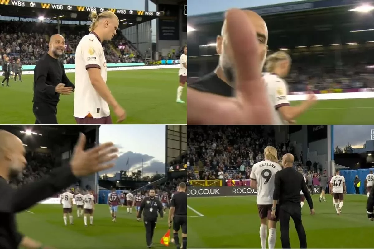 Pep's ugly gesture to a cameraman who was recording his anger at Haaland
