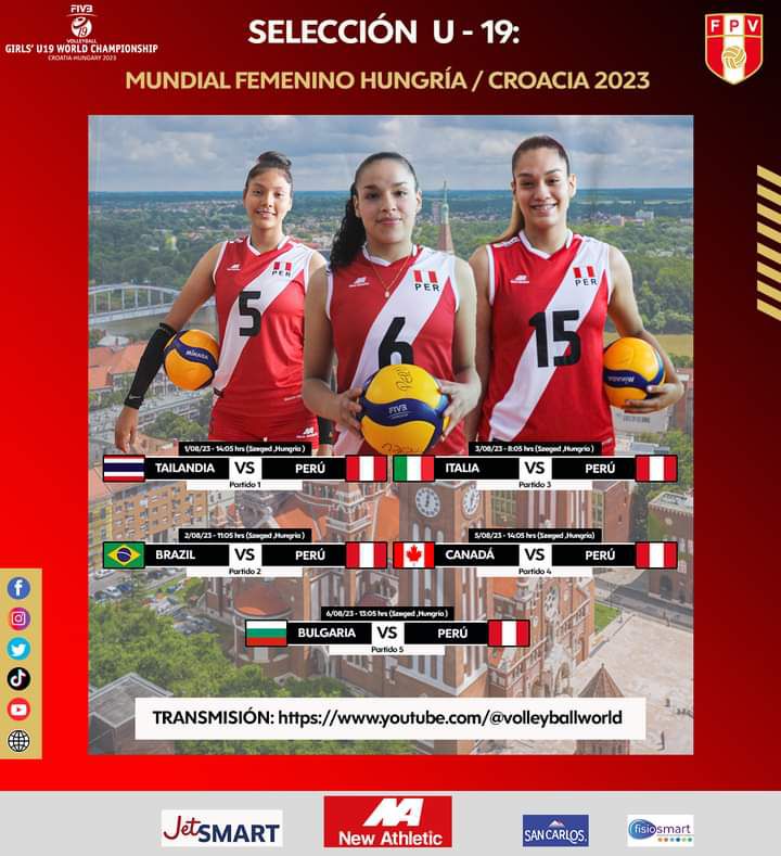 The Peruvian volleyball team already knows which are rivals for the Hungary and Croatia Sub World Cup.  (Peruvian Volleyball Federation)