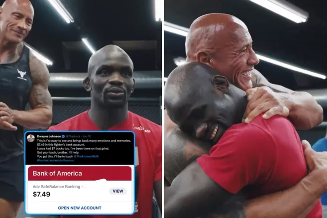The emotional gesture of 'The Rock' with a Zimbabwean UFC fighter who only had 7 dollars in the bank
