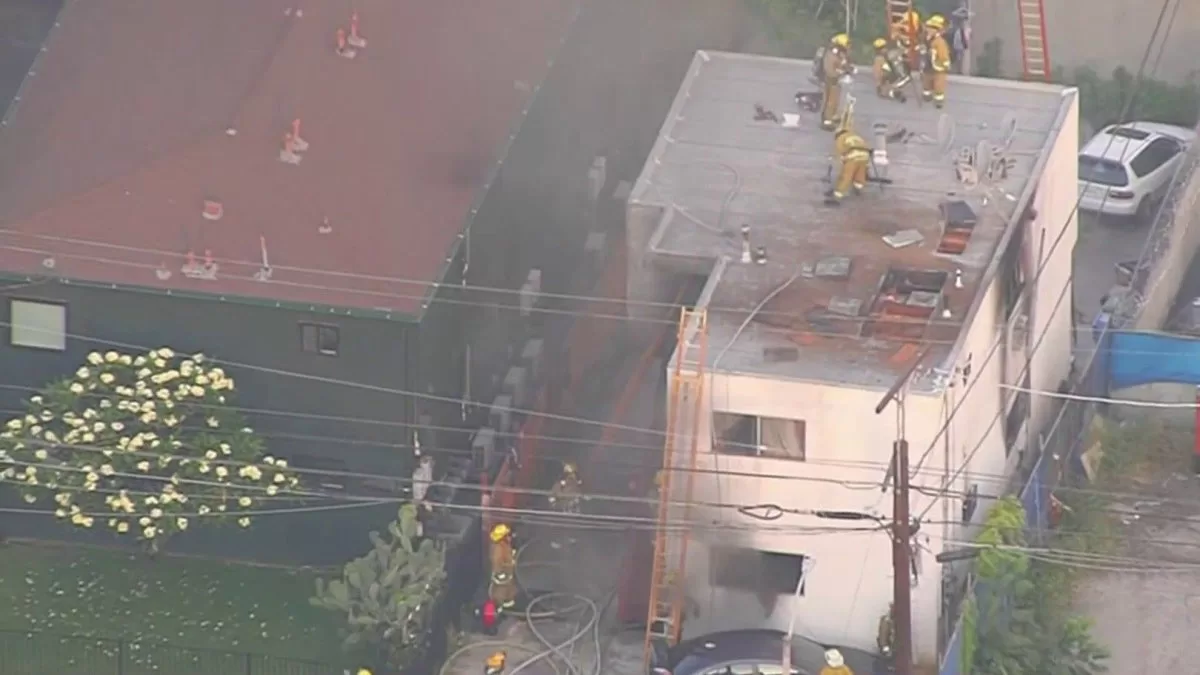 Three people hospitalized after fire at an East Hollywood duplex
