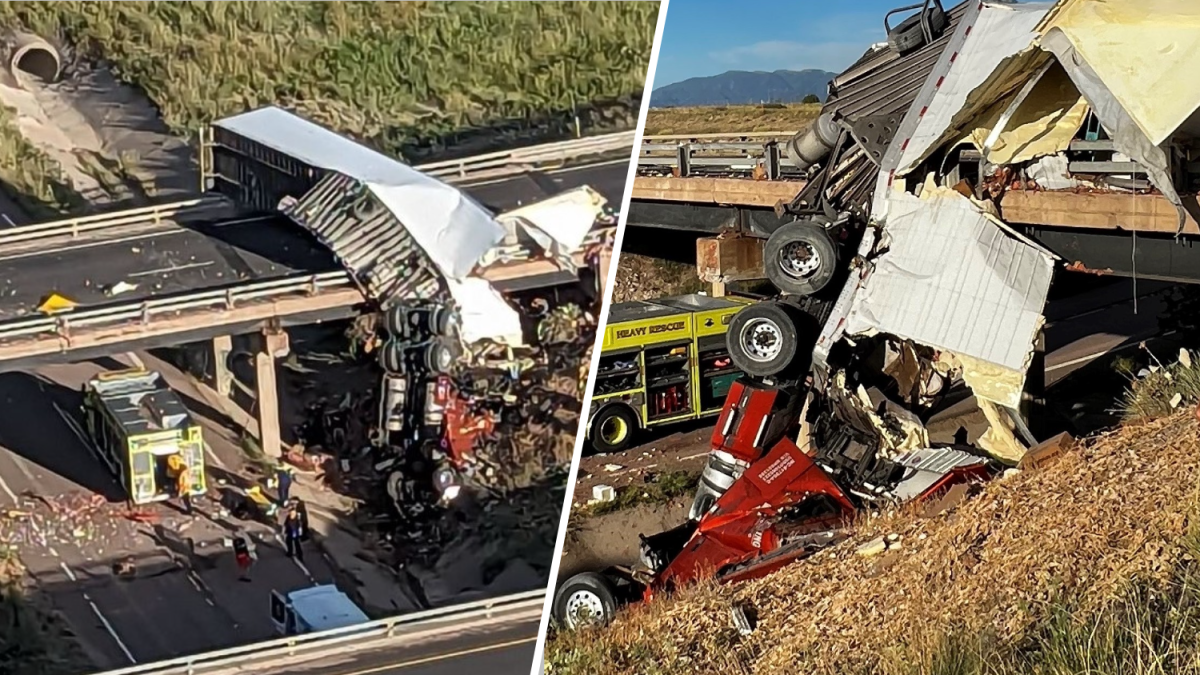 Tragedy on I-25: spectacular accident claims the life of a person and a dog
