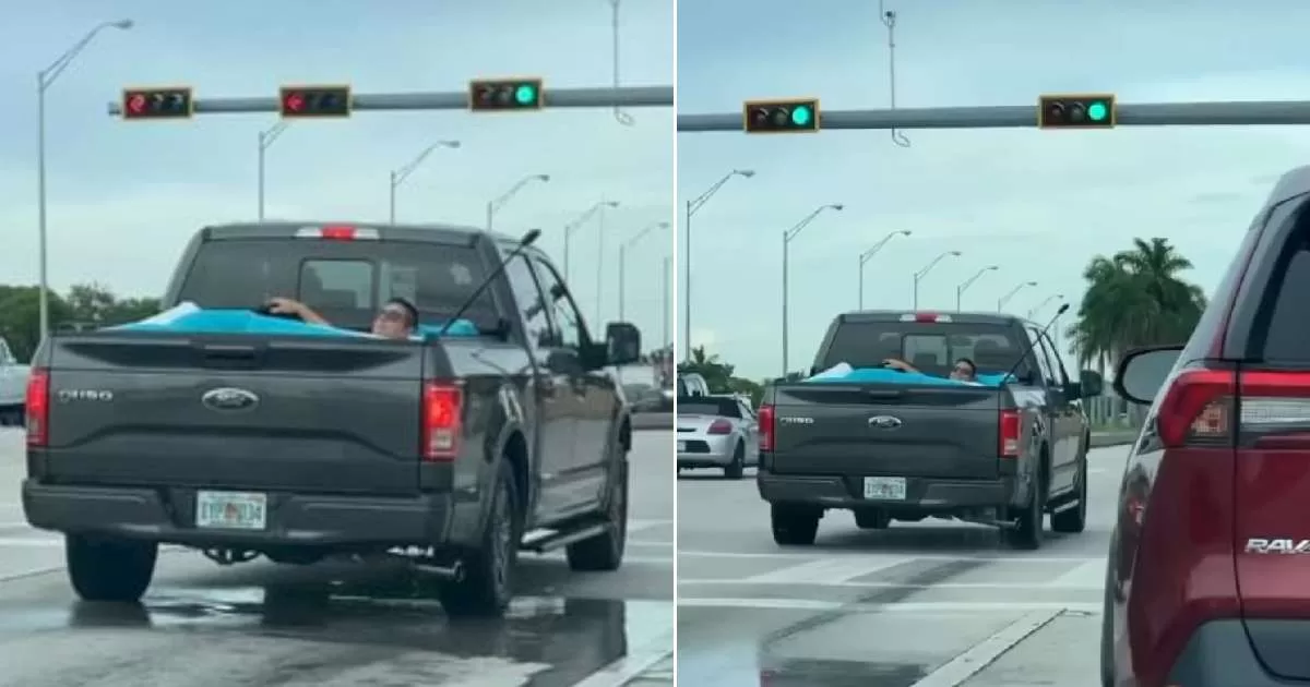 Truck turned into a rolling pool in Miami
