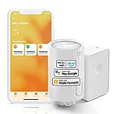 (Upgrade) Meross Smart radiator thermostat including hub, compatible with HomeKit, WiFi heating thermostat compatible with Siri, Alexa and Google Assistant, remote control, M30*1.5mm, 6 adapters