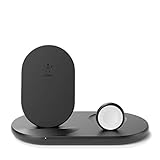 Belkin 3-in-1 Wireless Charger (7.5W, for iPhone, Apple Watch and AirPods) - Charging Dock, Wireless Charging Station, Charging Stand - Black