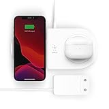 Belkin Wireless Charger with Dual Charging Pads (Dual Wireless Charger, 15W) Charge 2 devices such as iPhone, AirPods, Galaxy and Pixel simultaneously and quickly - White