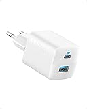 Anker USB C Charger, 323 Charger (33W), Compact Charger with 2 Ports for iPhone 14/14 Plus/14 Pro/14 Pro Max/13/12, Pixel, Galaxy, iPad/iPad Mini and More (No Cable) - White