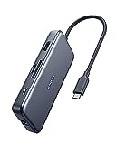 Anker USB C Hub, 7 in 1 PowerExpand+ adapter with 4K HDMI, 60W Power Delivery, 1GBPS Ethernet, 2 USB 3.0 ports and SD/microSD memory card reader, for MacBook Pro 2020/2019 / 2018, Chromebook, XPS
