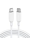 Anker PowerLine III USB-C to USB-C 2.0 charging cable, 100W Type-C cable 2.0, lightning-fast charging with PD, for MacBook Pro 2020, iPad Pro 2020, Galaxy S10 S9 S8 Plus, Pixel, Switch, LG and more (white)