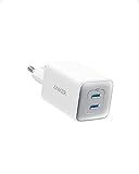 Anker USB C charger 47W, 523 Charger (Nano 3), compact with 2 ports GaN fast charger for iPhone 14/14 Plus/14 Pro/14 Pro Max/13, Galaxy, Pixel 4/3, iPad/iPad Mini (cable not included )