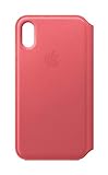 Apple Leather Folio (for iPhone XS) - Peony Pink