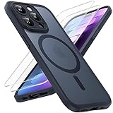 TOCOL 3 in 1 for iPhone 15 Pro Case for MagSafe, with 2 Pieces Protective Glass (Full Camera Protection) (Military Grade Protection) Shockproof Magnetic Mobile Phone Case for iPhone 15 Pro 6.1', Black