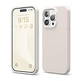 elago Liquid Silicone Case Compatible with iPhone 15 Pro Case, Premium Silicone Mobile Phone Case, Full Body Protective Case (4 Layer Shockproof Structure), Scratch-Resistant Soft Microfiber Lining (Taupe)