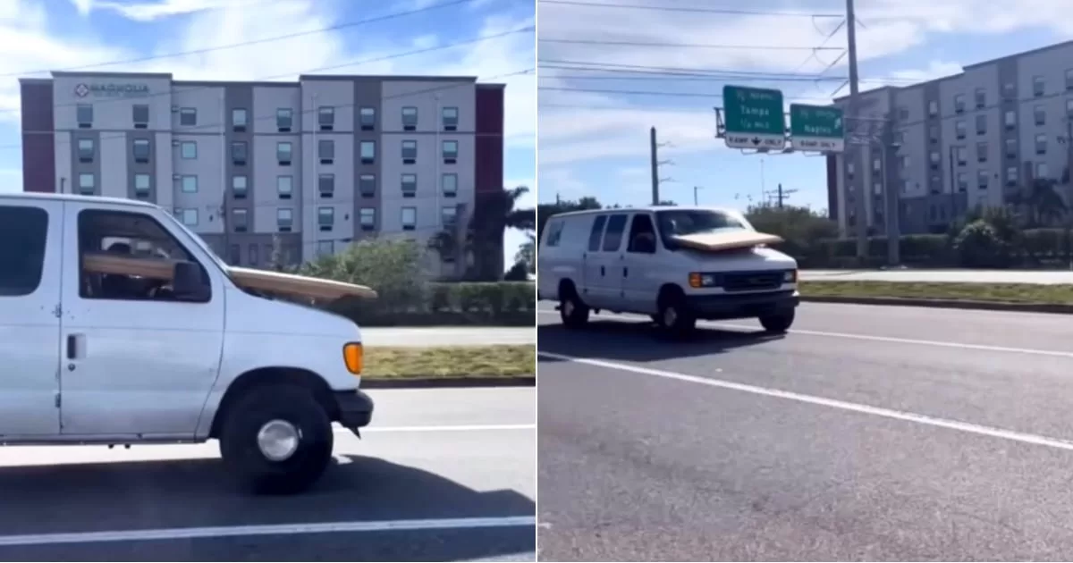 His "first job" breaks the windshield of the van
