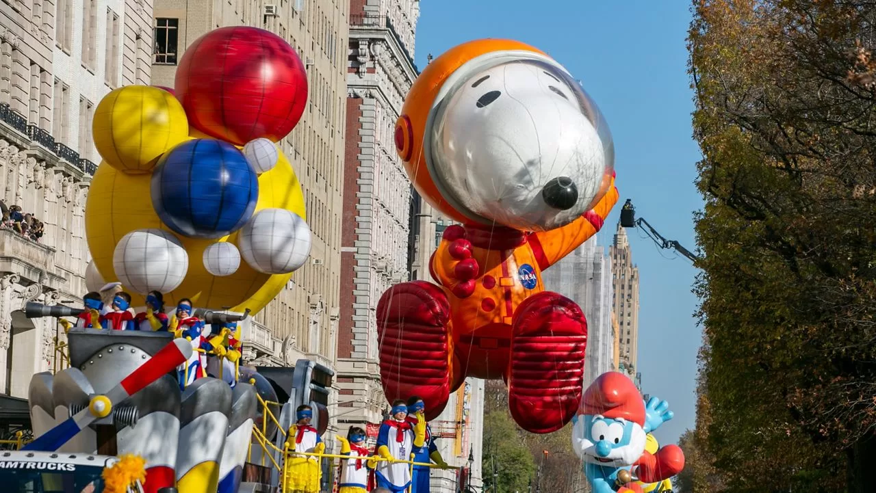 They inflate balloons for the Thanksgiving parade
