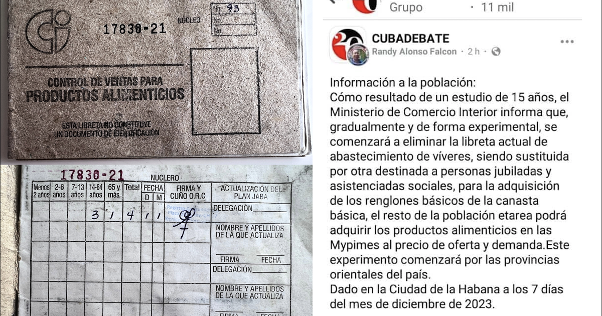 Does the Cuban regime announce the end of the ration book?
