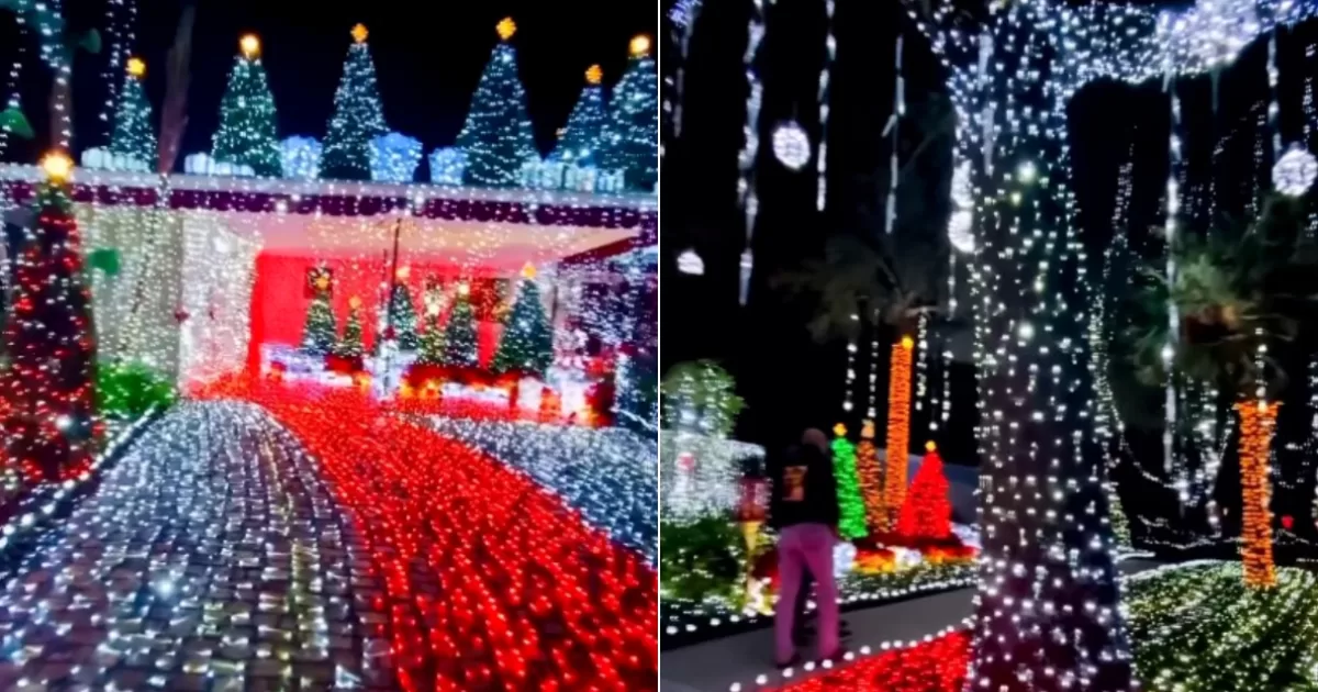 A million lights illuminate a house in Orlando for Christmas
