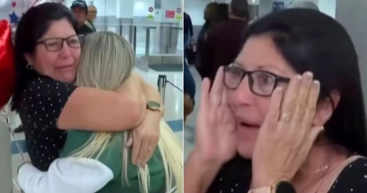 "I'm so happy, I don't want to cry!" says Cuban mother after meeting her daughter in Miami for parole
