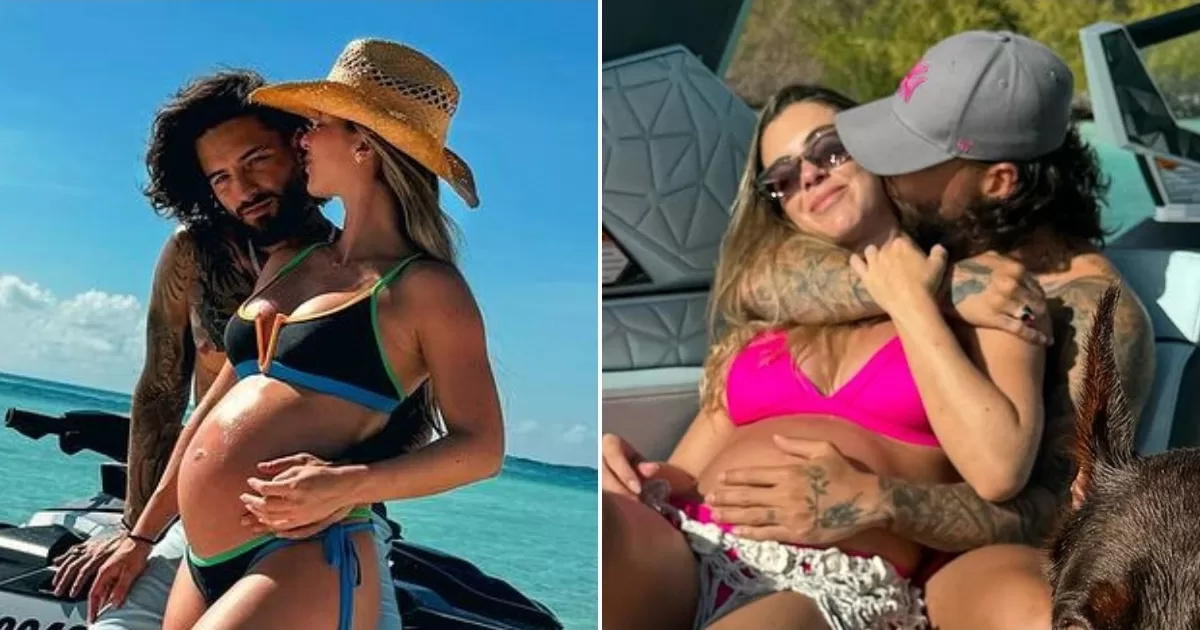 Maluma's girlfriend shows off her six months of pregnancy in a bikini
