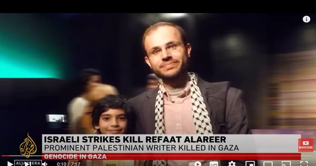 Palestinian poet Refaat Alareer dies in Israeli bombing in Gaza
