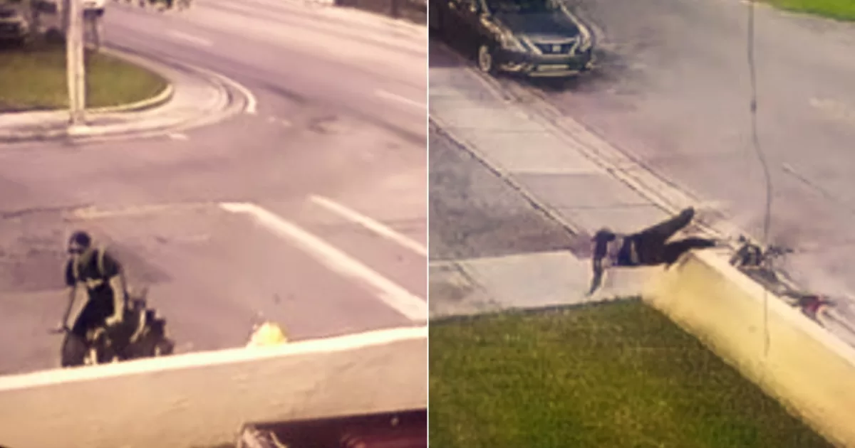 Security camera captures spectacular motorist accident in Miami
