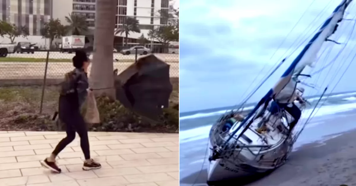 Strong gusts of wind leave impressive images in Miami
