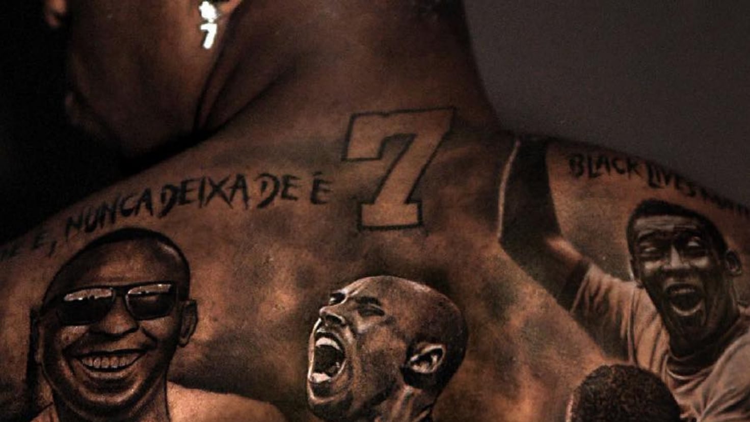 Vinicius' new tattoo inspired by sports legends: from Pel to Kobe Bryant

