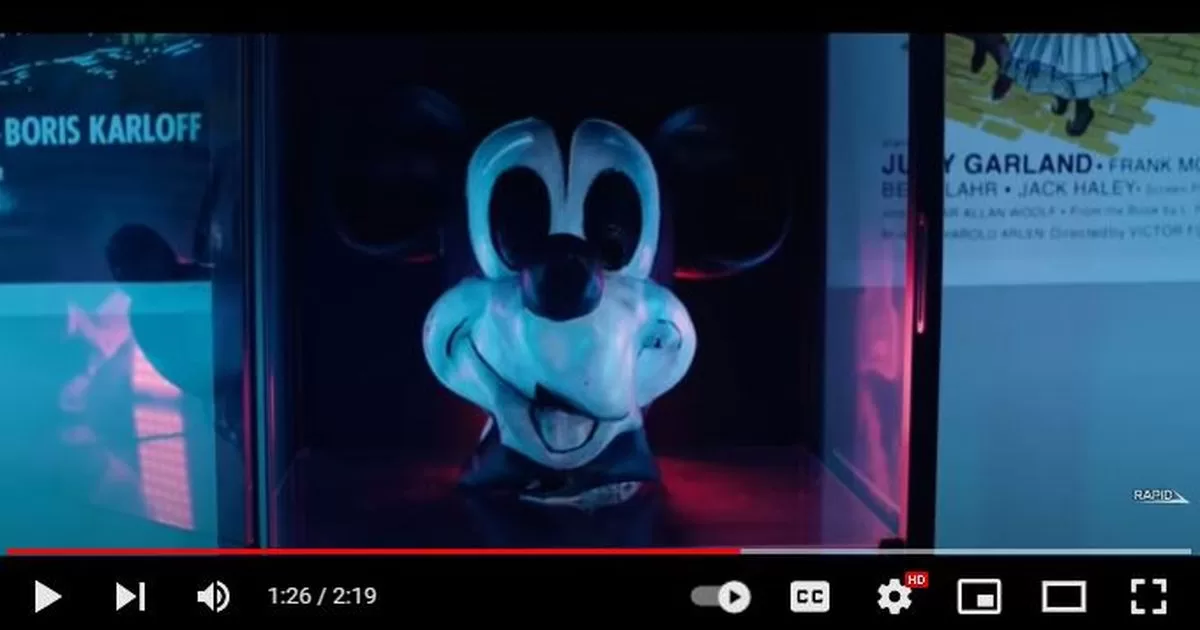 Announces horror films with Mickey Mouse as the protagonist
