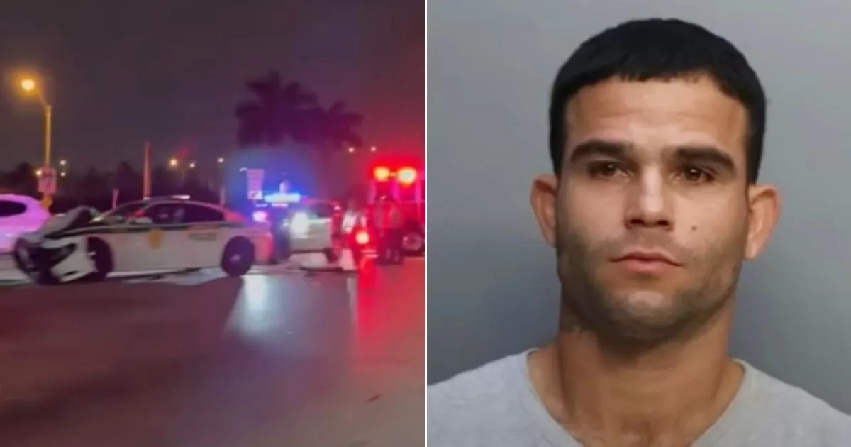 Cuban arrested in Miami after crashing into a police patrol and fleeing the scene
