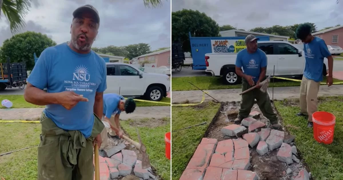 Cuban who received his nephew with a shovel in Miami has already put him to work as a bricklayer
